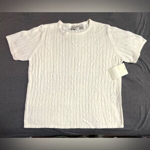 NEW Emma James Short Sleeve Soft Sweater Large Blouse Top NWT